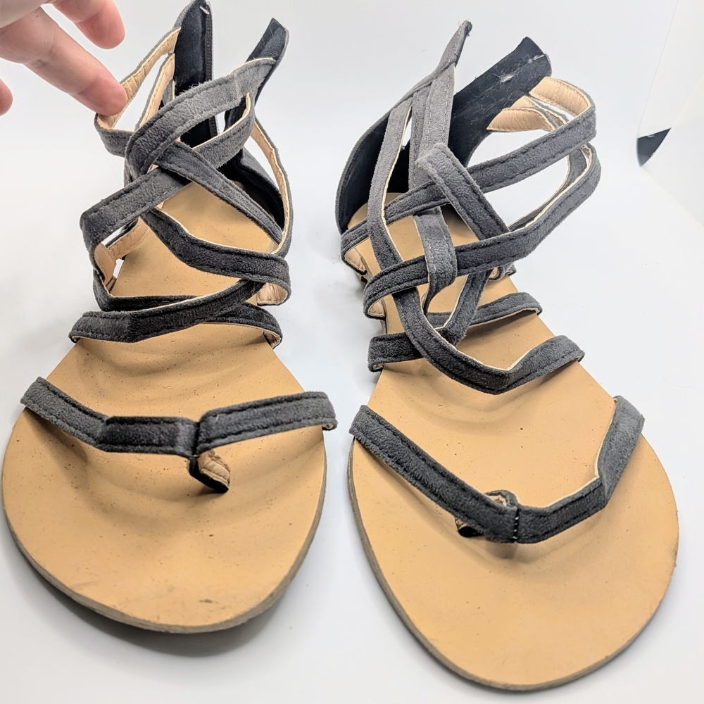 Gray Strappy Sandals